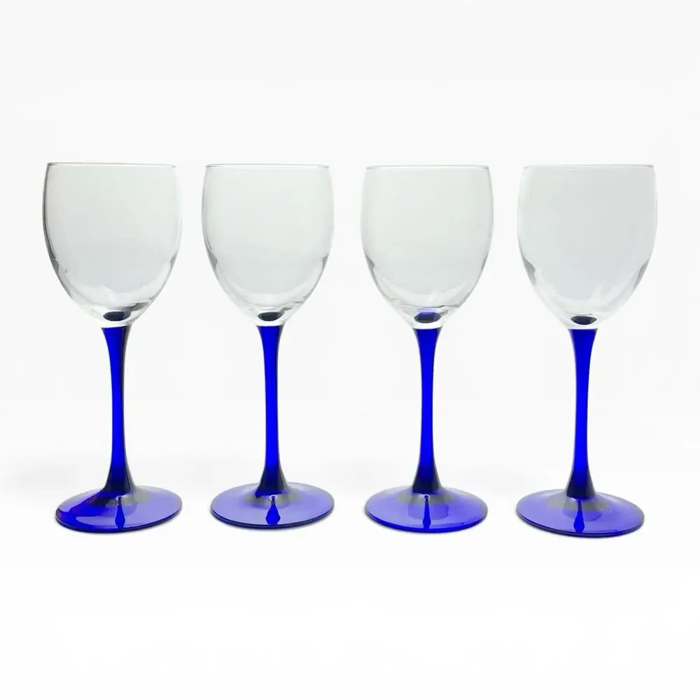 Cristal d’Arques “Neptune” Set of 4 Claret Wine Glasses 7 3/4” 8oz